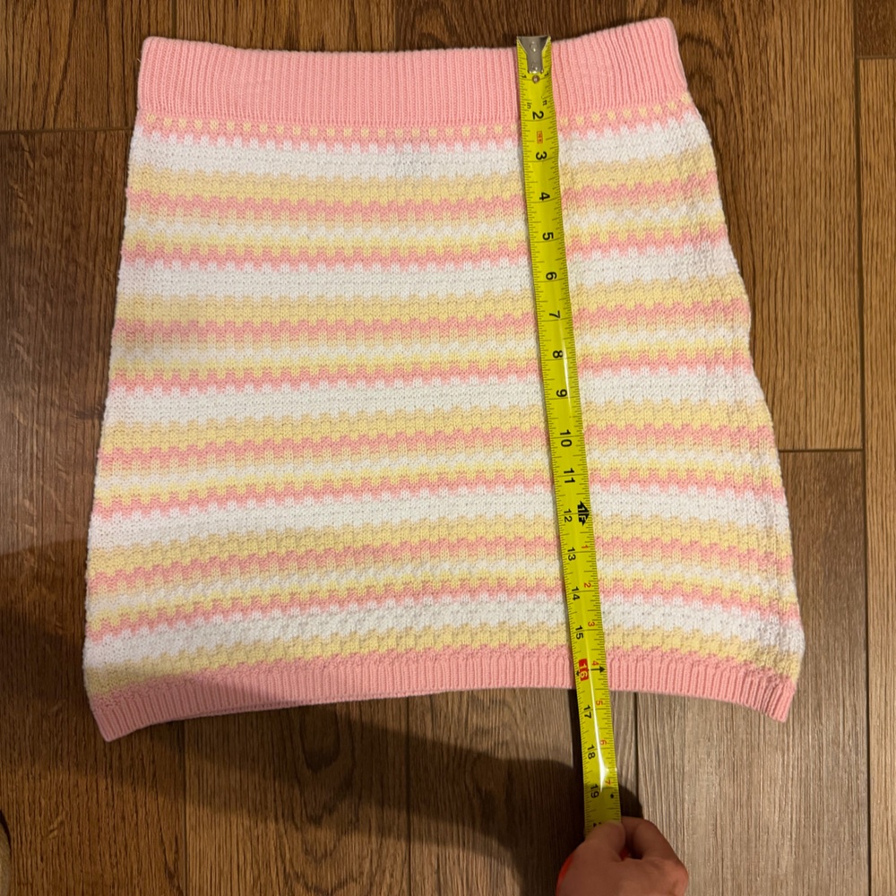 Boho knit wild fable Pink and Yellow Striped Skirt - Picture 3 of 5